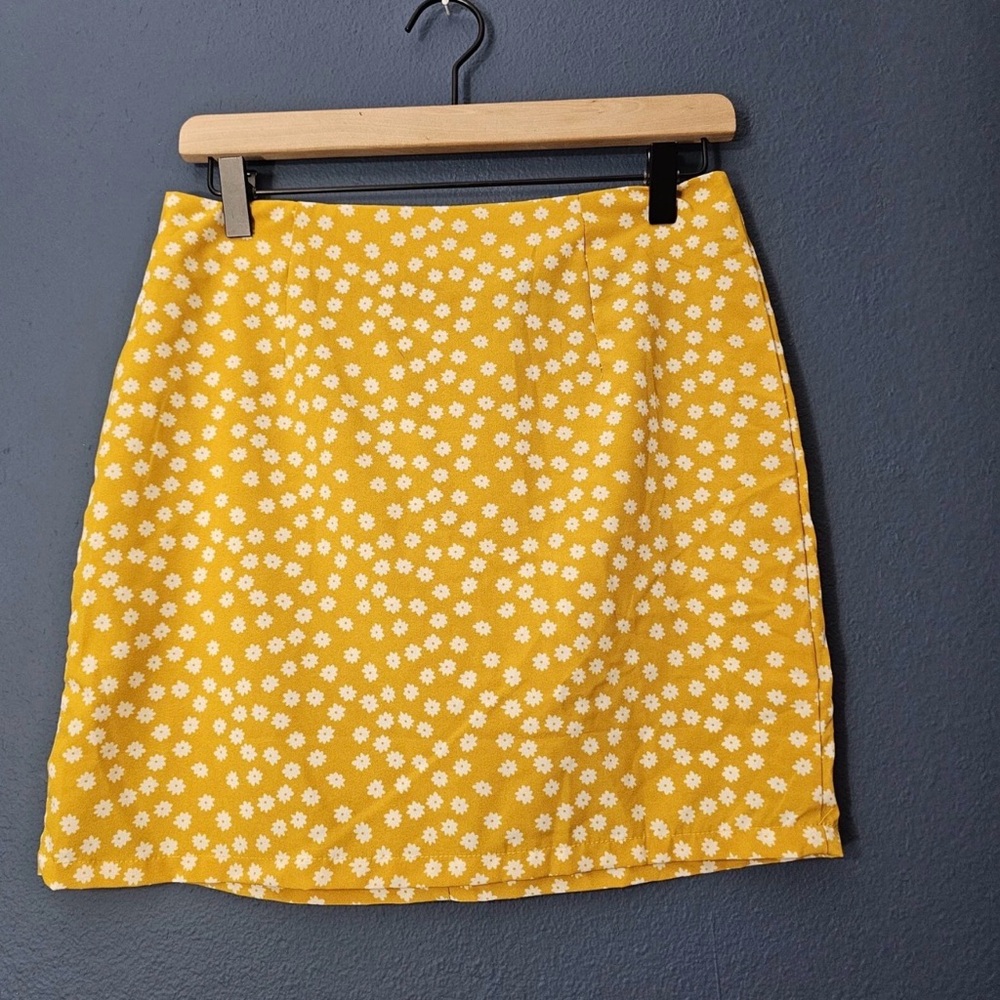 Zaful - Yellow Floral‎ Mini Skirt